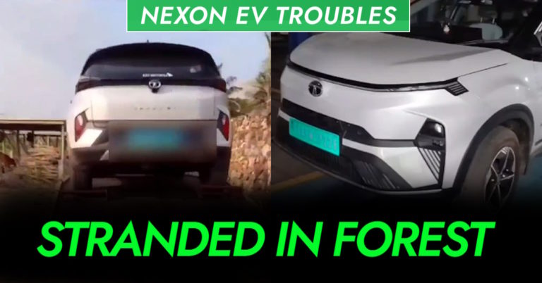 Nexon EV breaks down in middle of forest due to gear trouble