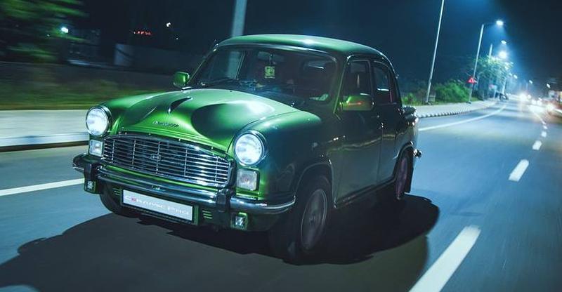 Image result for green modified hindustan ambassador