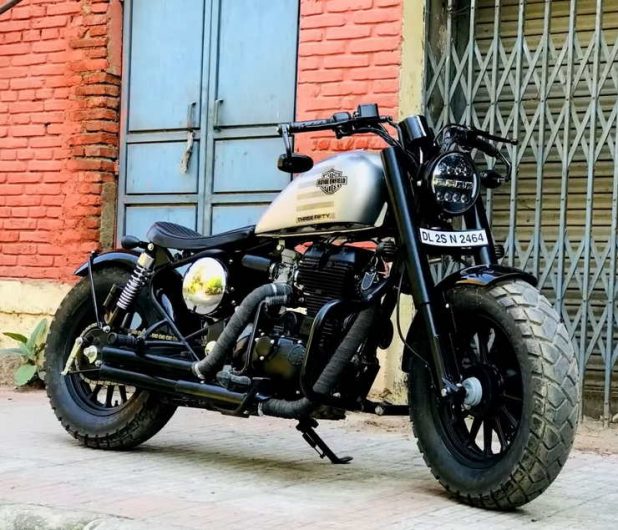 Royal Enfield modified into a classic Harley Davidson Bobber [Video]