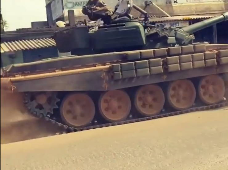 What An Actual Battle Tank Looks Like On An Indian Road Video