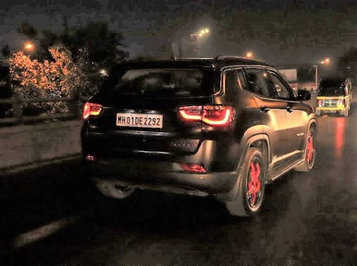 Jeep Indias Compass Suv Modified With A Black Wrap And Red Highlights 4466