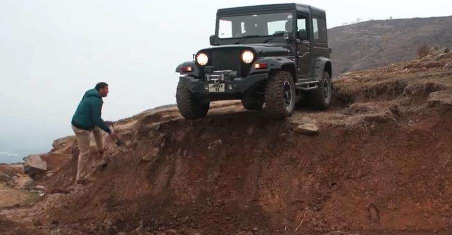 Mahindra & Mahindra's Thar off-roader handling a vertical drop: Will it ...