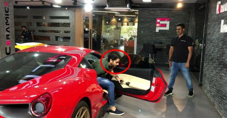 Telugu movie star Naga Chaitanya takes his Ferrari 488 GTB supercar for