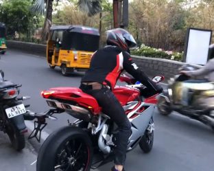 Watch Telugu movie star Naga Chaitanya ride his MV Agusta F4 superbike