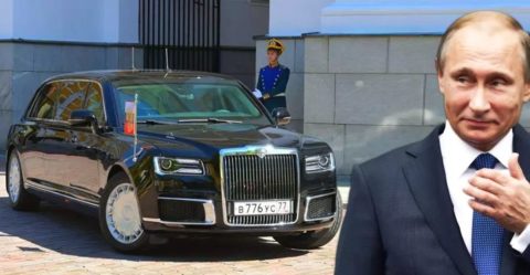 Vladimir Putin's Presidential car - Aurus Senat - on video