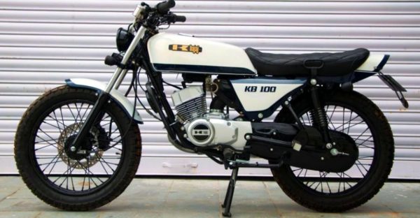 Resto-modded Kawasaki KB100 RTZ two stroke motorcycle: In images