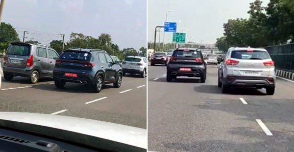 Kia Sonet spotted next to Maruti WagonR on video