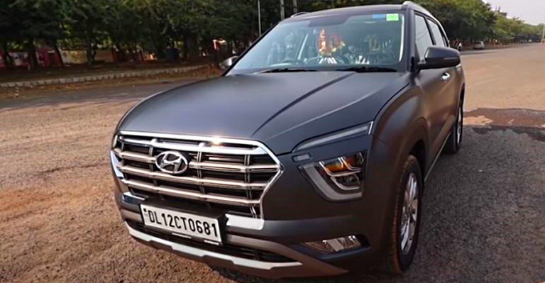 2020 Hyundai India Creta compact SUV with a matte grey wrap