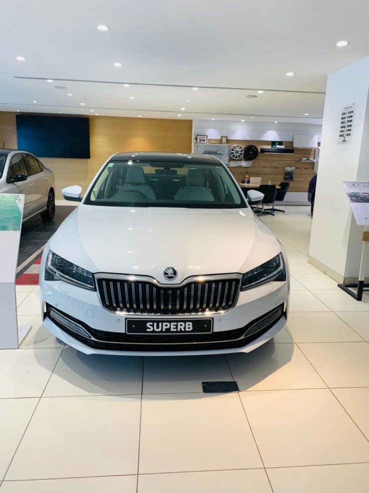 2021 Skoda Superb sedan spotted at a dealership ahead of launch