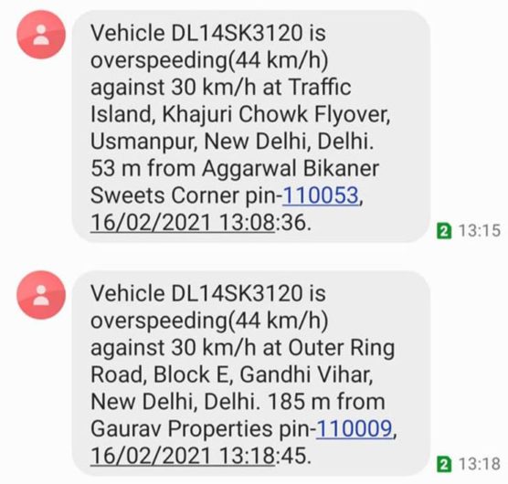 Jawa 42 being transported on tempo receives speeding challan