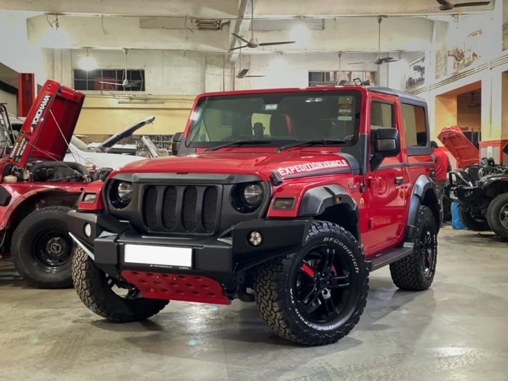 This modified Mahindra Thar with new bumper looks off-road ready