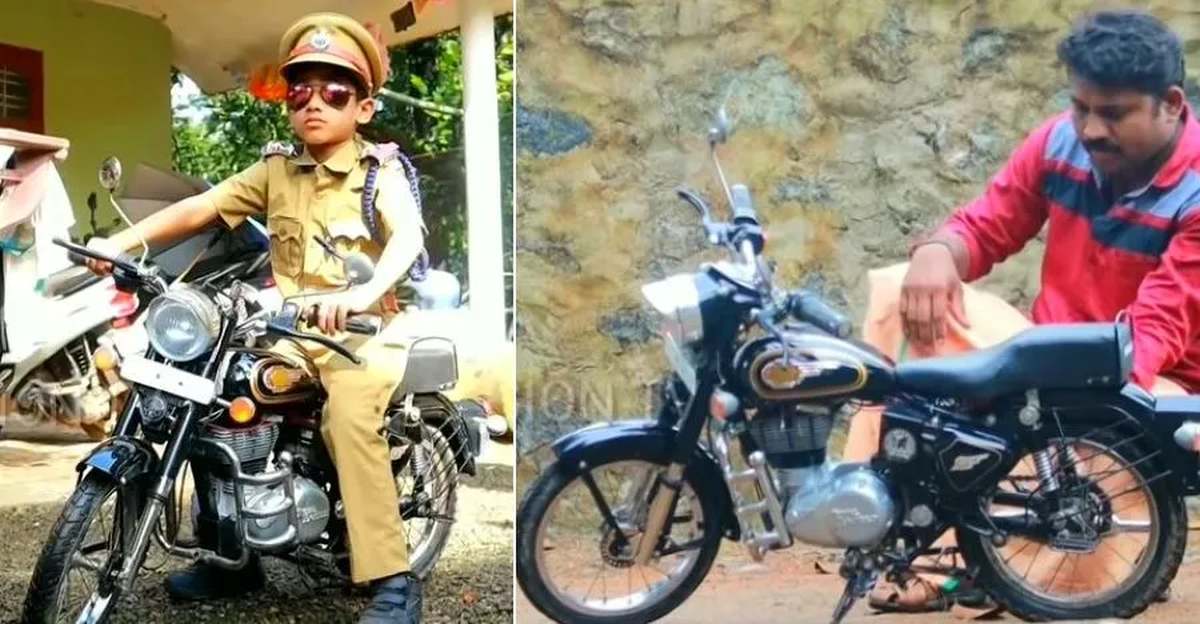 Father builds 'mini' Royal Enfield Bullet electric for son [Video]