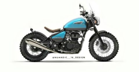 Royal Enfield Meteor 350 rendered as a Bobber