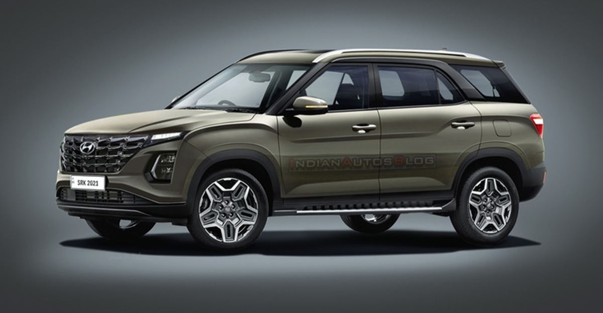 Hyundai Alcazar Facelift Inspired By Creta Facelift What It Ll Look Like   Alcazar Facelift Render Featured 