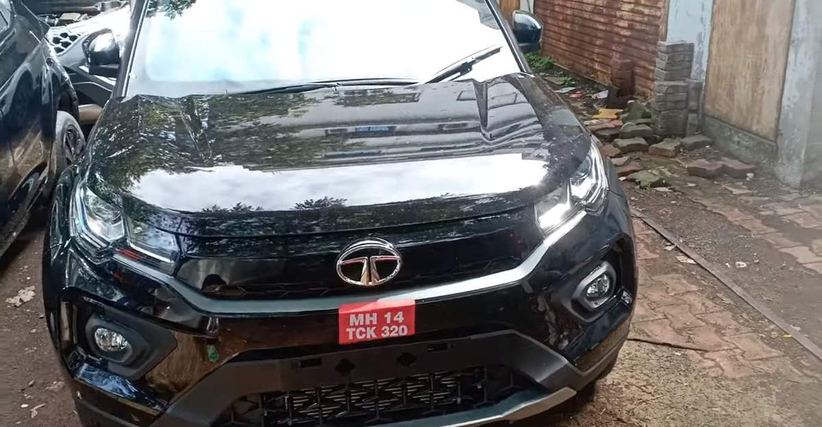 Tata Nexon Dark Edition spotted at a dealership yard