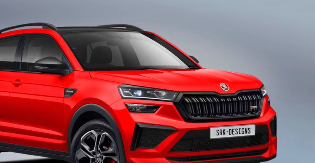 Skoda Kushaq RS imagined in a render