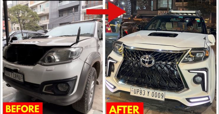 Toyota Fortuner Type 2 modified with Lexus grille