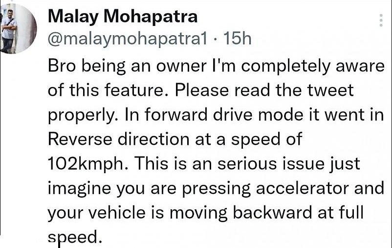 Owner of Ola S1 Pro electric scooter complains of a fall after ‘reverse’ malfunction