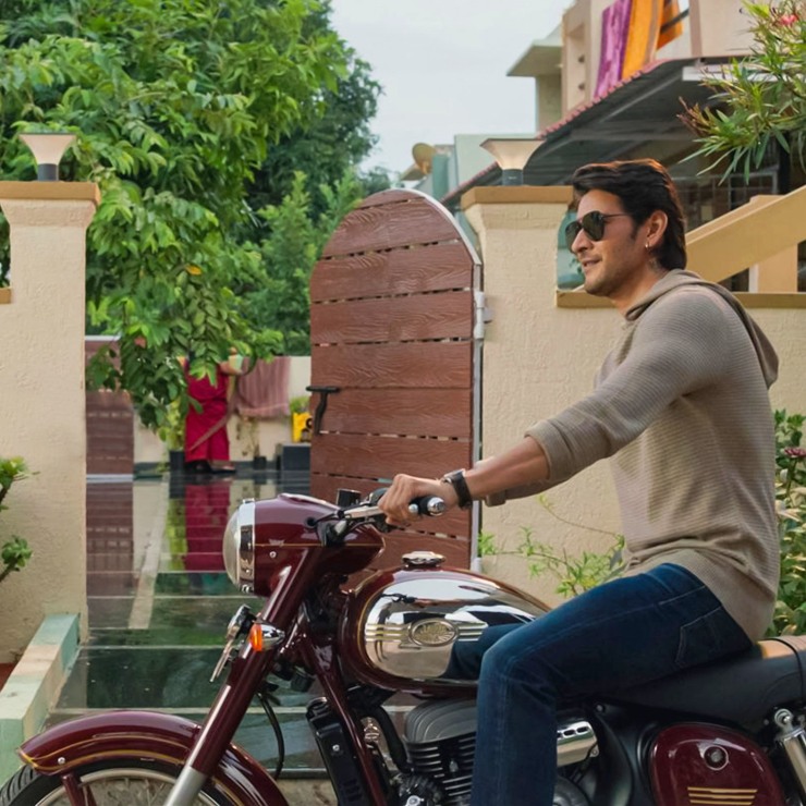 Actor Mahesh Babu spotted riding a Jawa motorcycle