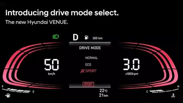 2022 Hyundai Venue: Drive select modes showcased ahead of launch