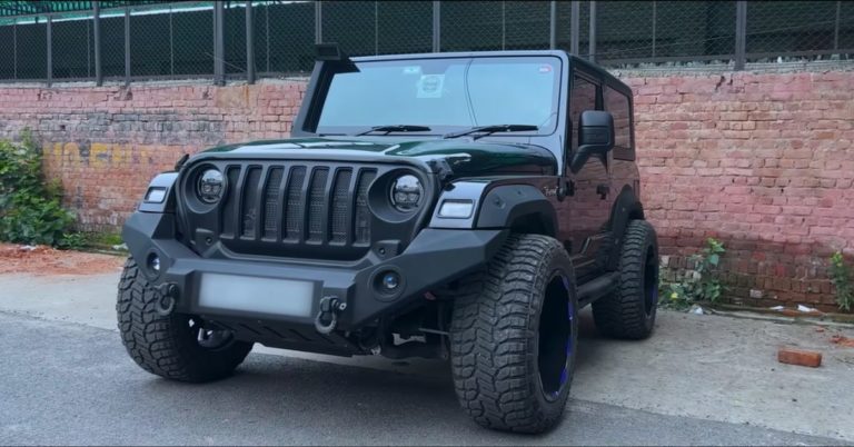 Mahindra Thar with 20 inch alloy wheel looks different