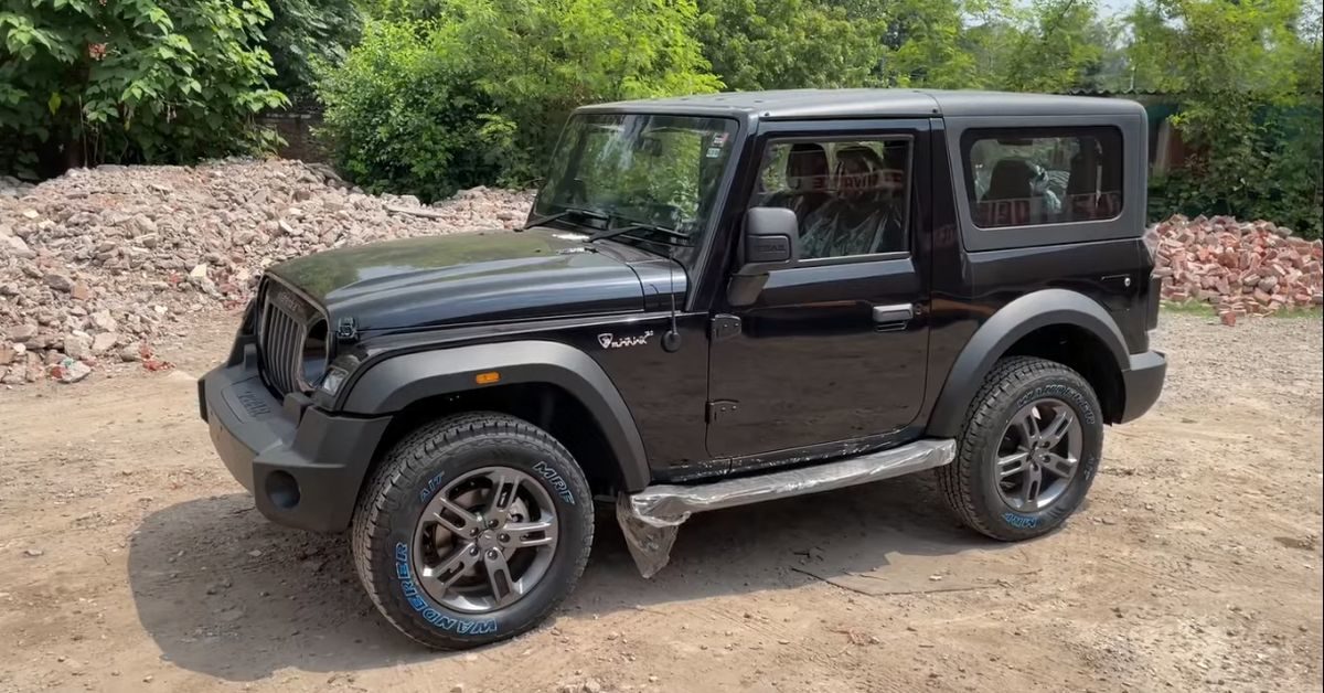 Mahindra Thar with new logo in a quick walkaround video