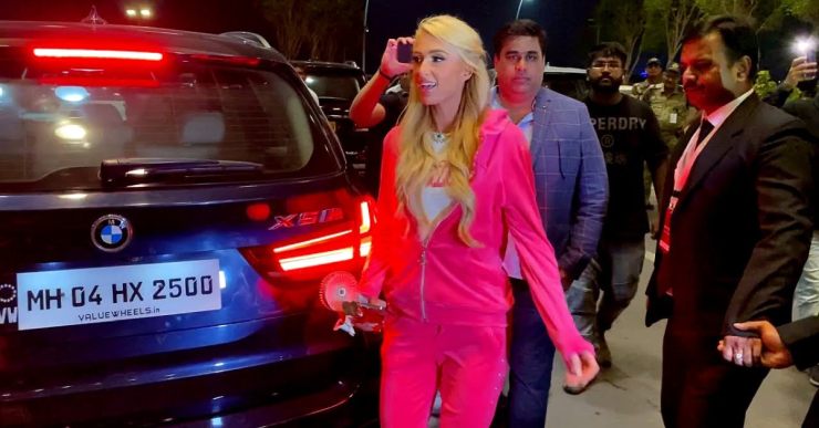 American celebrity Paris Hilton spotted in Mumbai, in a BMW X5M SUV