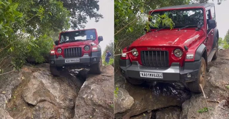 Watch Mahindra Thar come down a tricky rocky descent [Video]