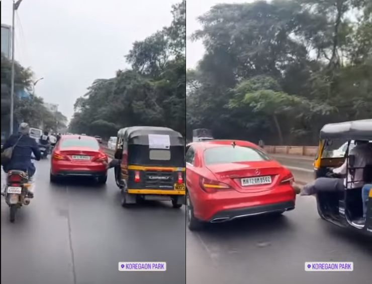 メルセデス・ベンツがプネーで故障：自動運転手が足で押す [Video]