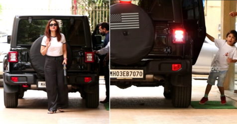 Taimur poses on jeep; Jeh photobombs Kareena, Saif Ali Khan