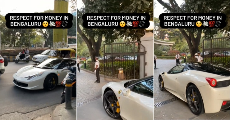 5 star hotel guards salute Ferrari owner and let him pass instead of checking car [Video]