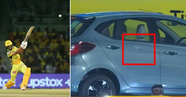 CSKのRuturaj Gaikwadが大規模な6をヒット：IPLスタジアムに駐車されたTata Tiago EVがへこむ [Video]