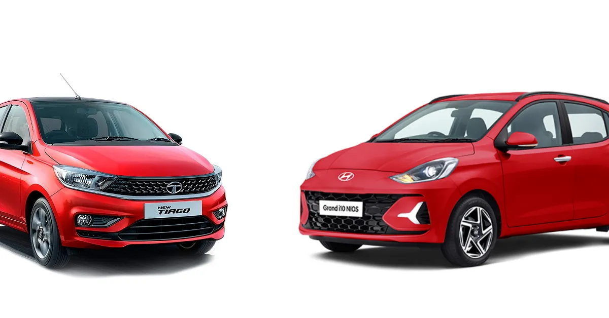 Hyundai Grand I10 Nios Vs Tata Tiago Comparing Variants Under Rs 8