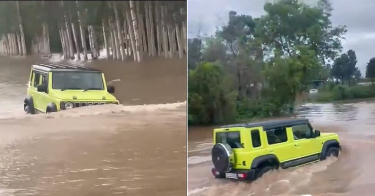 マルチ・スズキ・ジムニー vs 冠水したデリー道路 [Video]