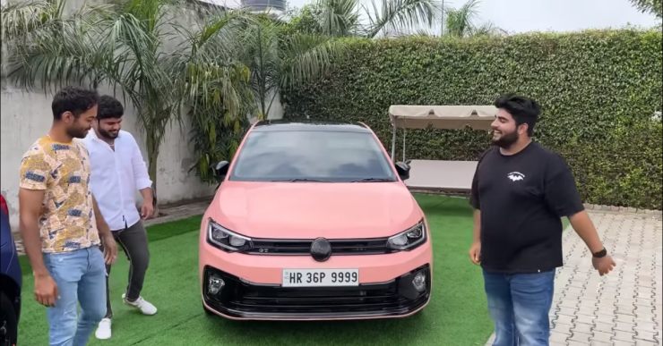 India’s first Volkswagen Virtus GT to get Peach colour body wrap: This is it [Video]