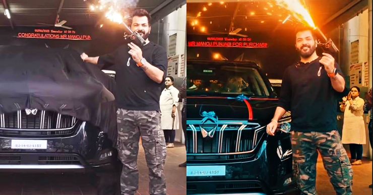 Bigg Boss show contestant Manu Punjabi takes delivery of a brand-new Mahindra XUV700