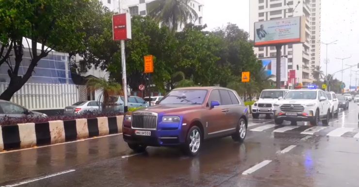 Anant Ambani Seen At Dubai In Rolls Royce Cullinan Black Badge, With 20 Security SUVs [Video]