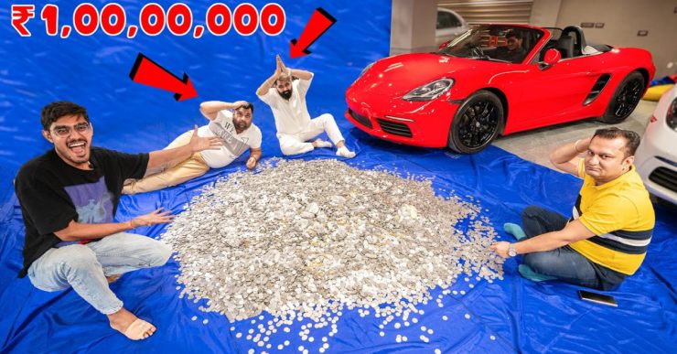 YouTuber uses coins to buy 1 crore rupee Porsche Boxster sports car [Video]