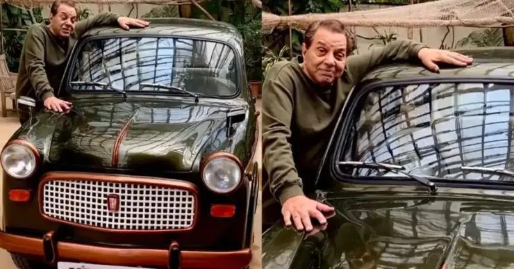 Dharmendra with his Fiat 1100