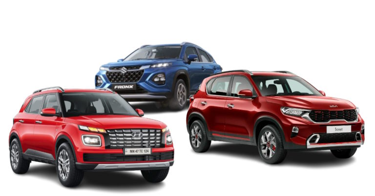 Maruti Suzuki Fronx vs Kia Sonet vs Hyundai Venue: Comparing Variants ...