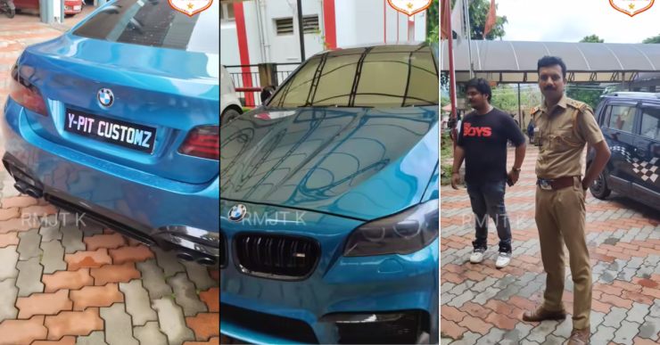 BMW 5-series sedan owner busted for using illegal number plate [Video]