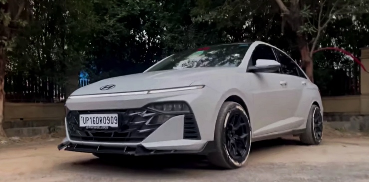 2023 Hyundai Verna facelift with Nardo wrap has a crazy loud music system [Video]