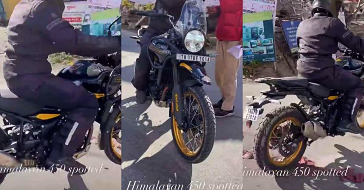 Royal Enfield Himalayan 450 finished in black and gold spotted testing [Video]