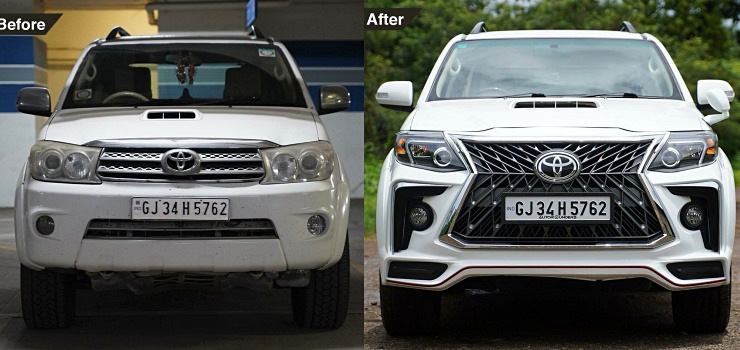 Toyota Fortuner type 1 converted into type 2 with an imported Lexus kit [Video]