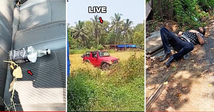 Allegedly drunk Mahindra Thar driver drives into a paddy field in Goa & crashes the SUV [Video]