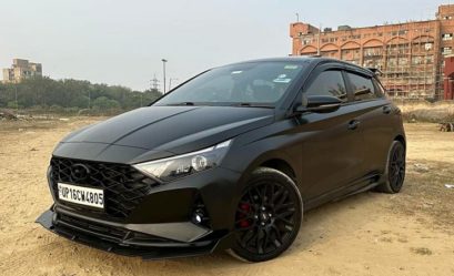 Hyundai I20 Premium Hatchback Wrapped In A Satin Black Wrap Looks Mean ...