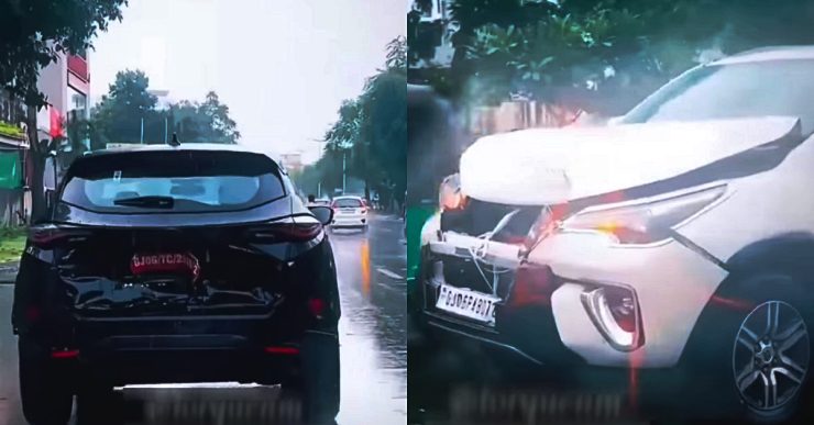 Toyota Fortuner crashes into Tata Harrier: Here’s the result [Video]