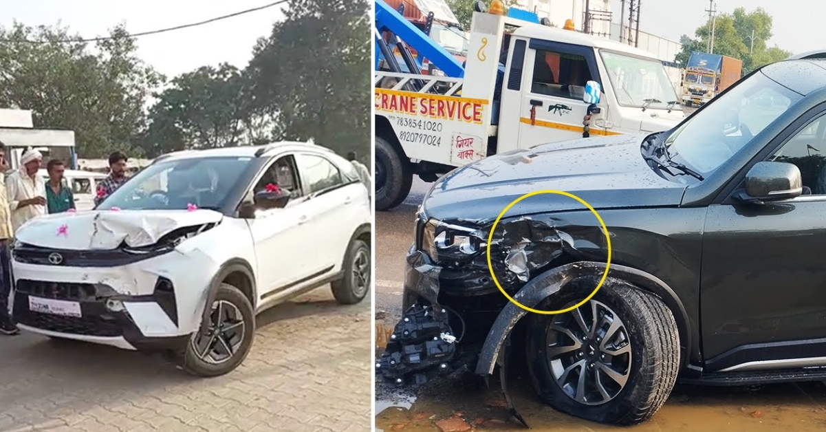 Brand new Tata Nexon Facelift and 2 Mahindra Scorpio-Ns crashed: Delivery gone wrong [Video]
