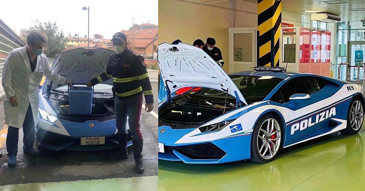 Italian Police delivers kidneys in Lamborghini huracan
