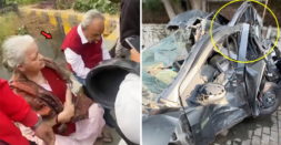 Tata Tiago crashes: Old couple walk out scratchless from the rollover [Video]